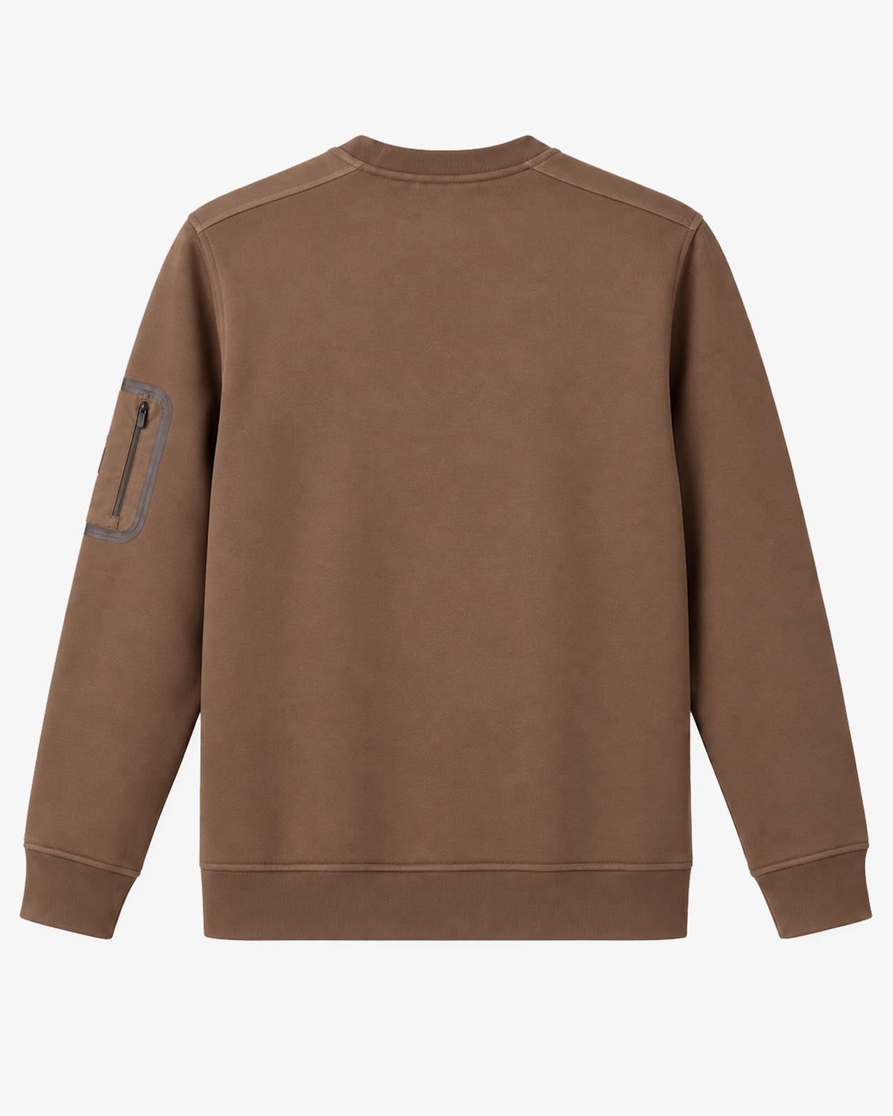 Felpa girocollo in interlock con inserti in nylon
