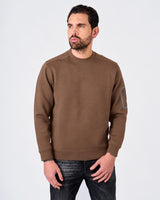 Felpa girocollo in interlock con inserti in nylon