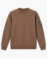 Felpa girocollo in interlock con inserti in nylon