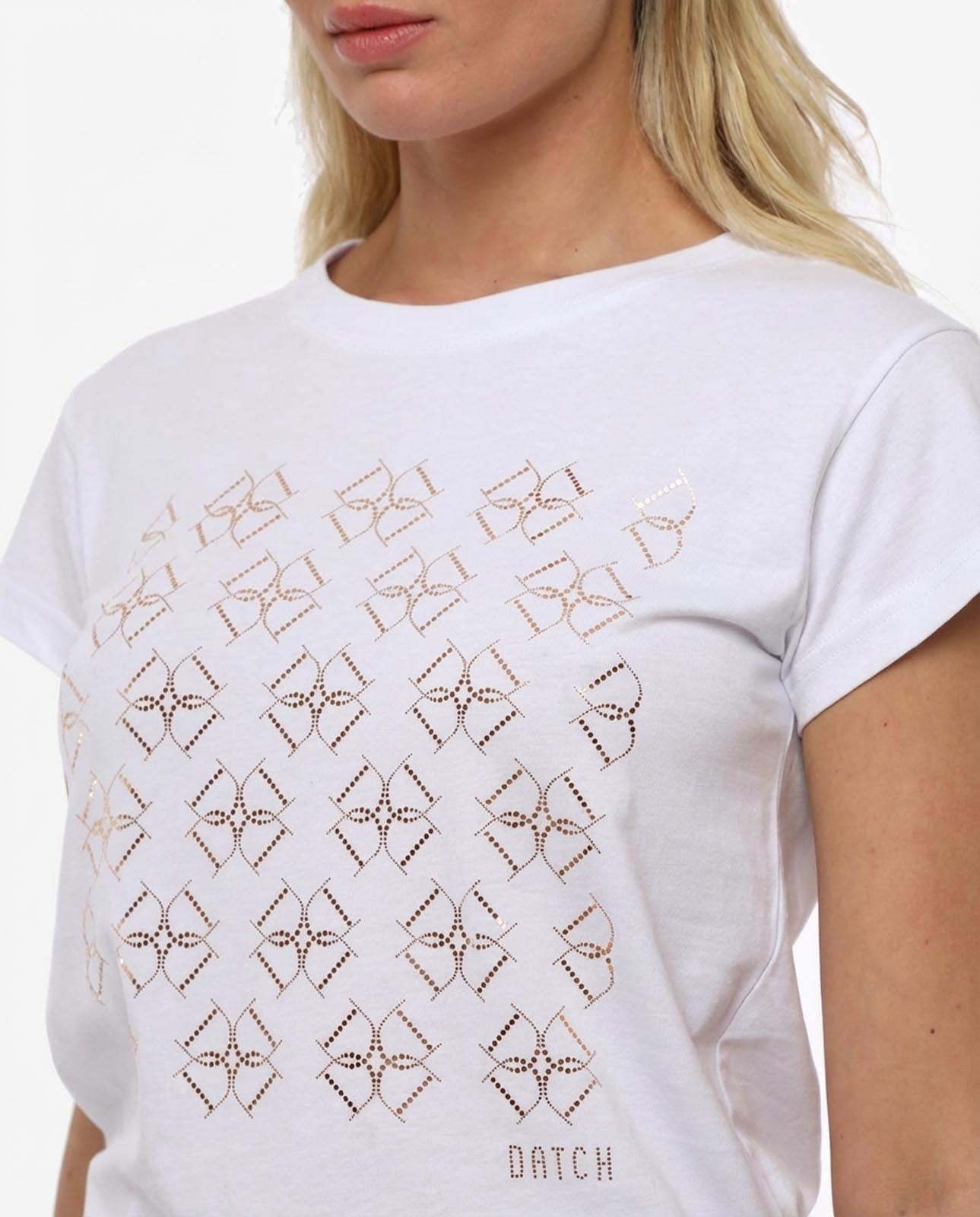 T-shirt con paillettes in cotone