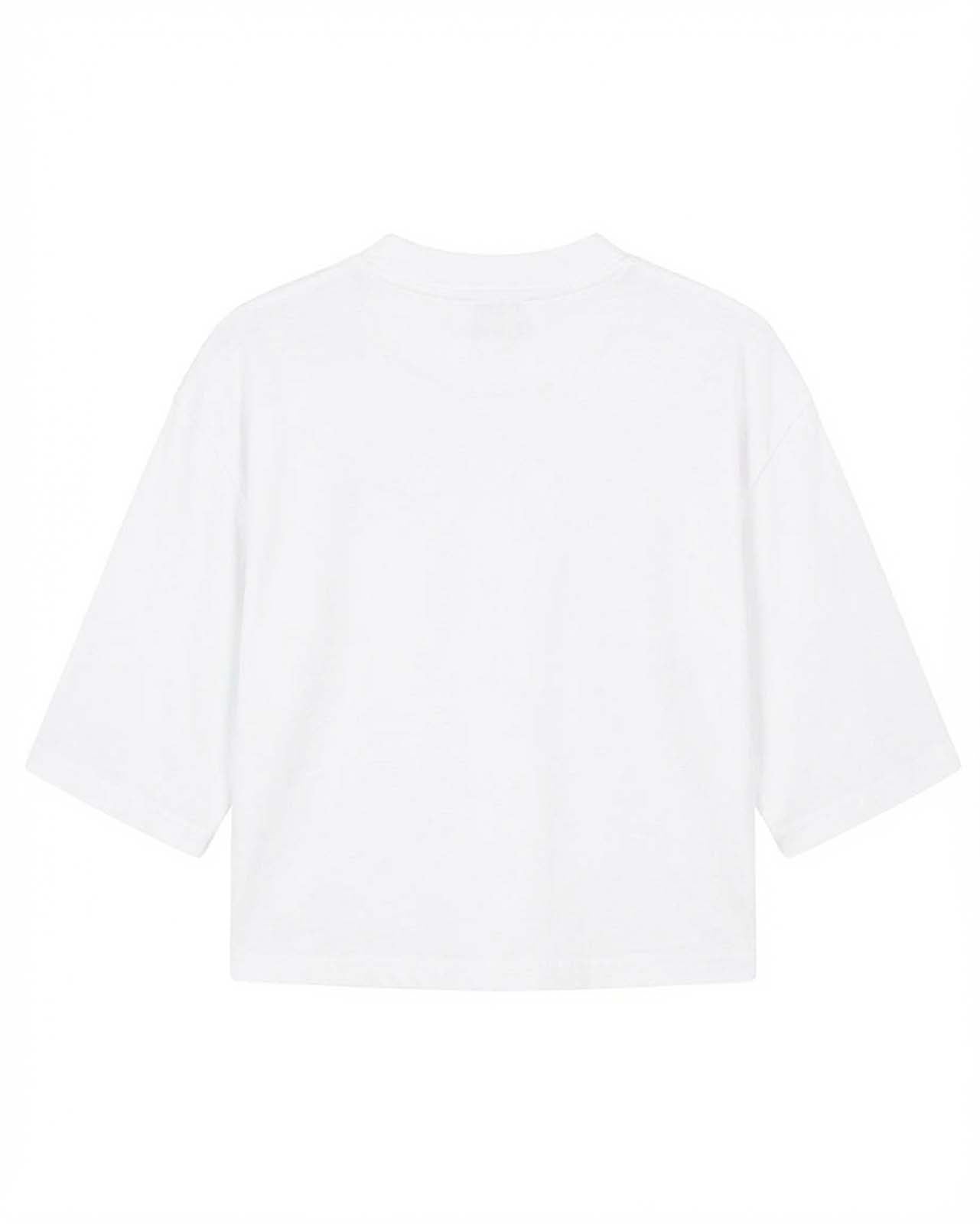 T-shirt cropped taglio over in cotone