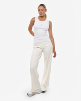 Canotta ricamo lurex con strass in cotone stretch