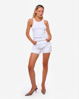 Canotta taglio slim con stampa in cotone stretch