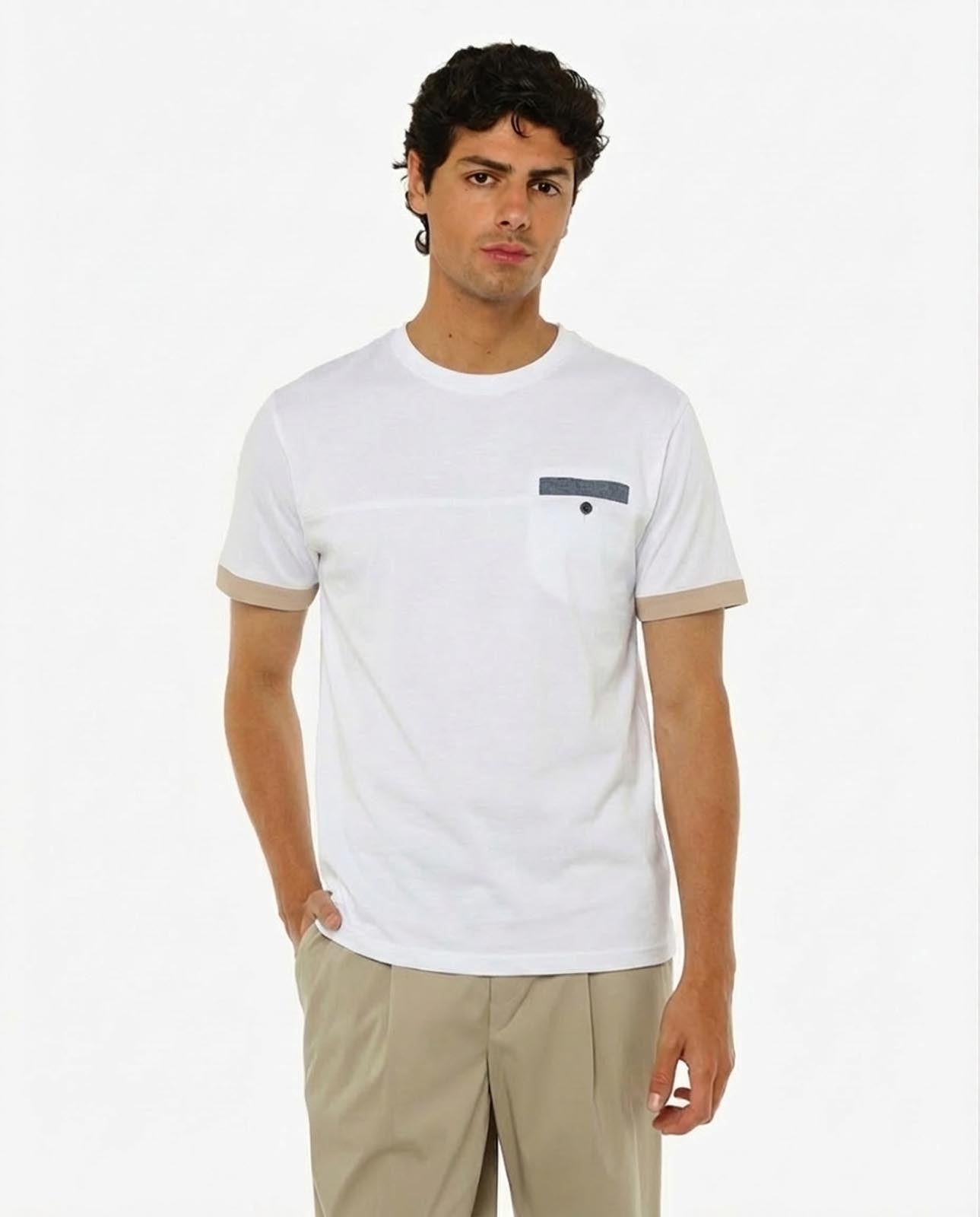 T-shirt girocollo, manica corta in cotone