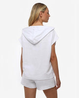 Smanicato tasche cargo con cappuccio in lino