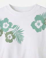 T-shirt stampa mylar cropped in cotone