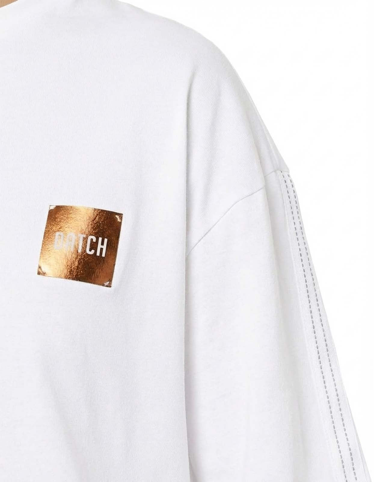 T-shirt stampa mylar con strass in cotone