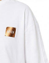 T-shirt stampa mylar con strass in cotone