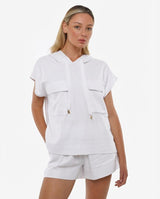 Smanicato tasche cargo con cappuccio in lino