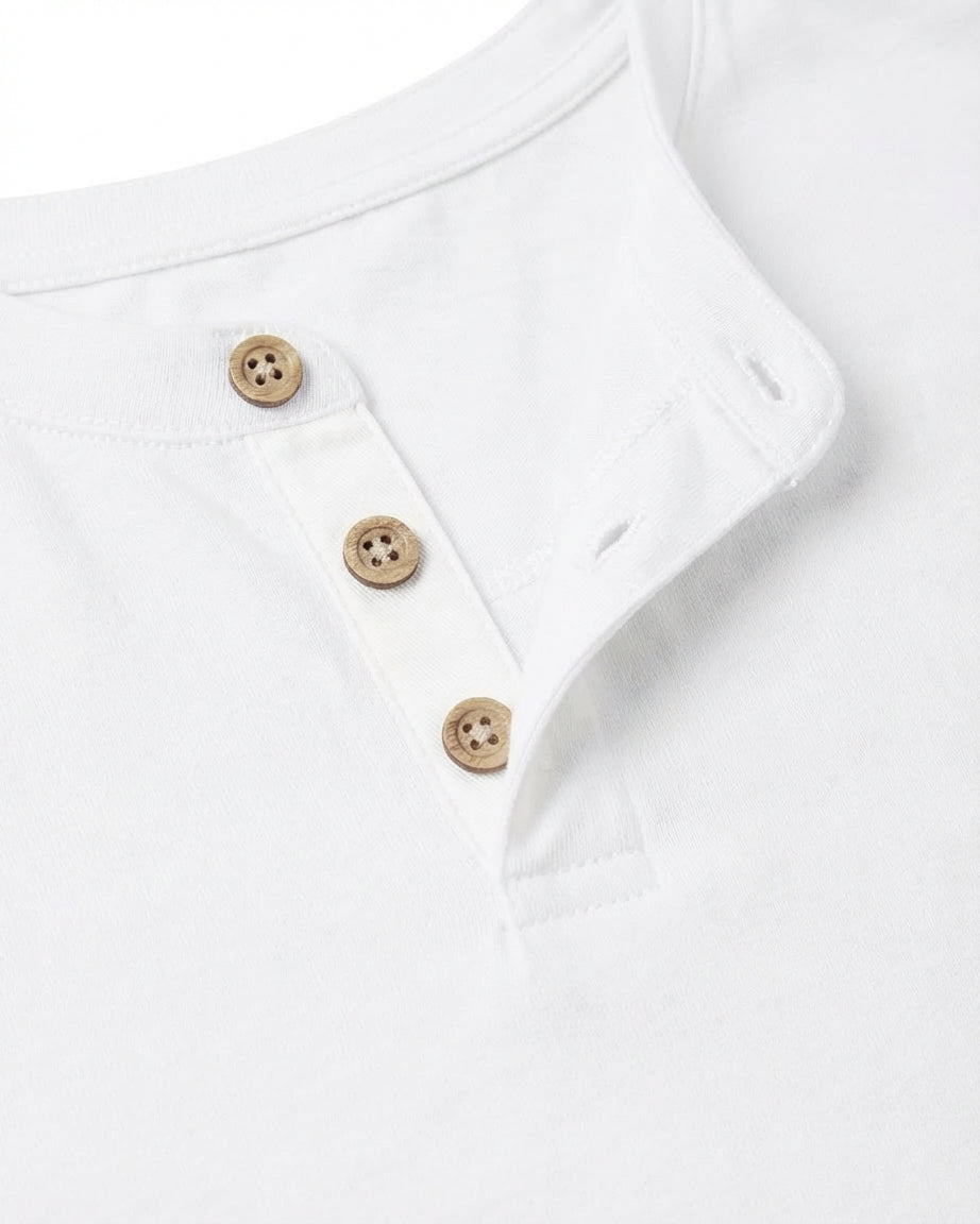 T-shirt cotone collo serafino, manica corta