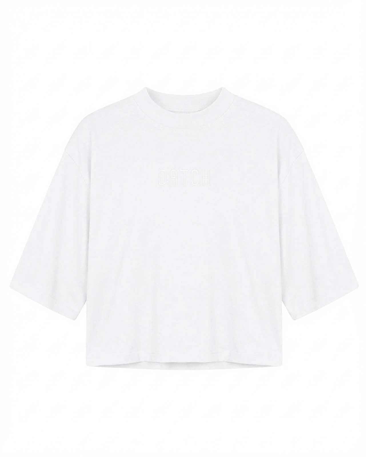 T-shirt cropped taglio over in cotone