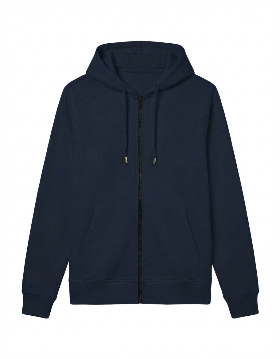 Felpa zip frontale, con cappuccio cotton