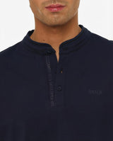 Polo collo serafino, manica corta in cotton