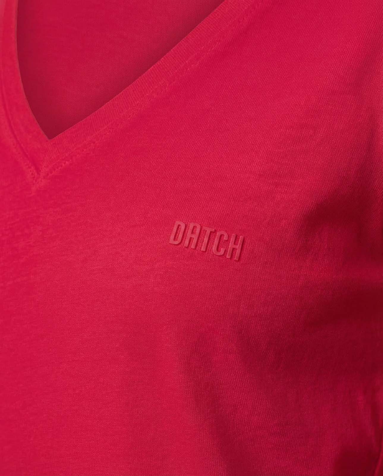 T-shirt scollo a V con stampa in cotone