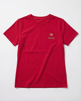 T-shirt ricamo lurex con strass in cotone stretch