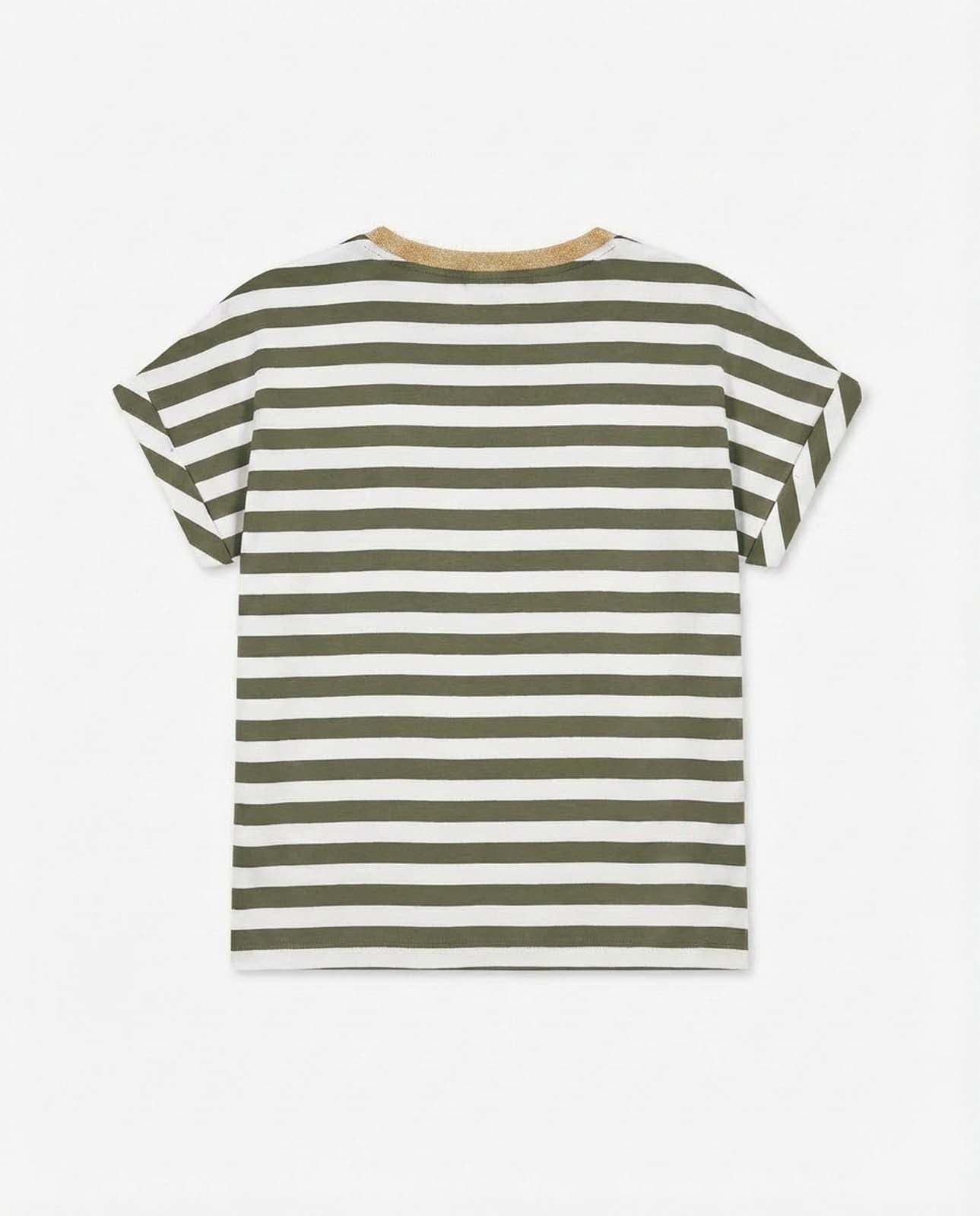 T-shirt a righe taglio over in viscosa