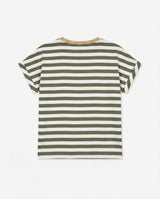 T-shirt a righe taglio over in viscosa