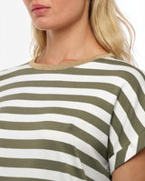 T-shirt a righe taglio over in viscosa