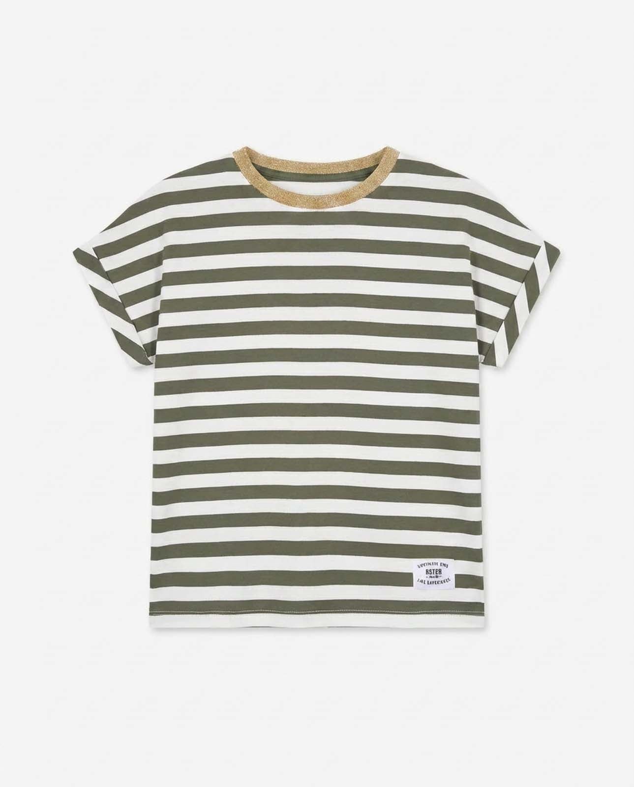 T-shirt a righe taglio over in viscosa