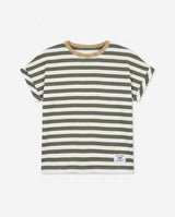 T-shirt a righe taglio over in viscosa