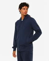 Felpa zip frontale, con cappuccio manica lunga