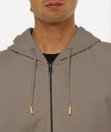 Felpa zip frontale, con cappuccio cotton