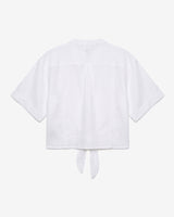 Camicia collo coreano in lino Rose Moro