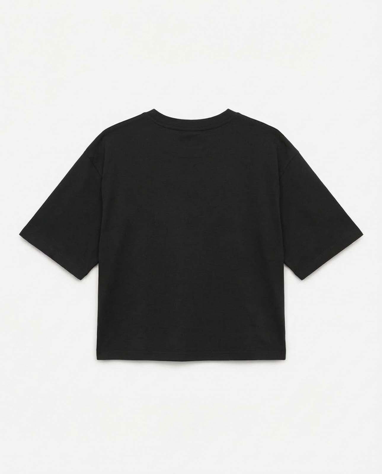 T-shirt stampa mylar con strass in cotone