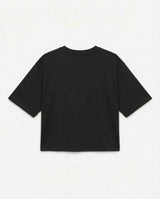 T-shirt stampa mylar con strass in cotone