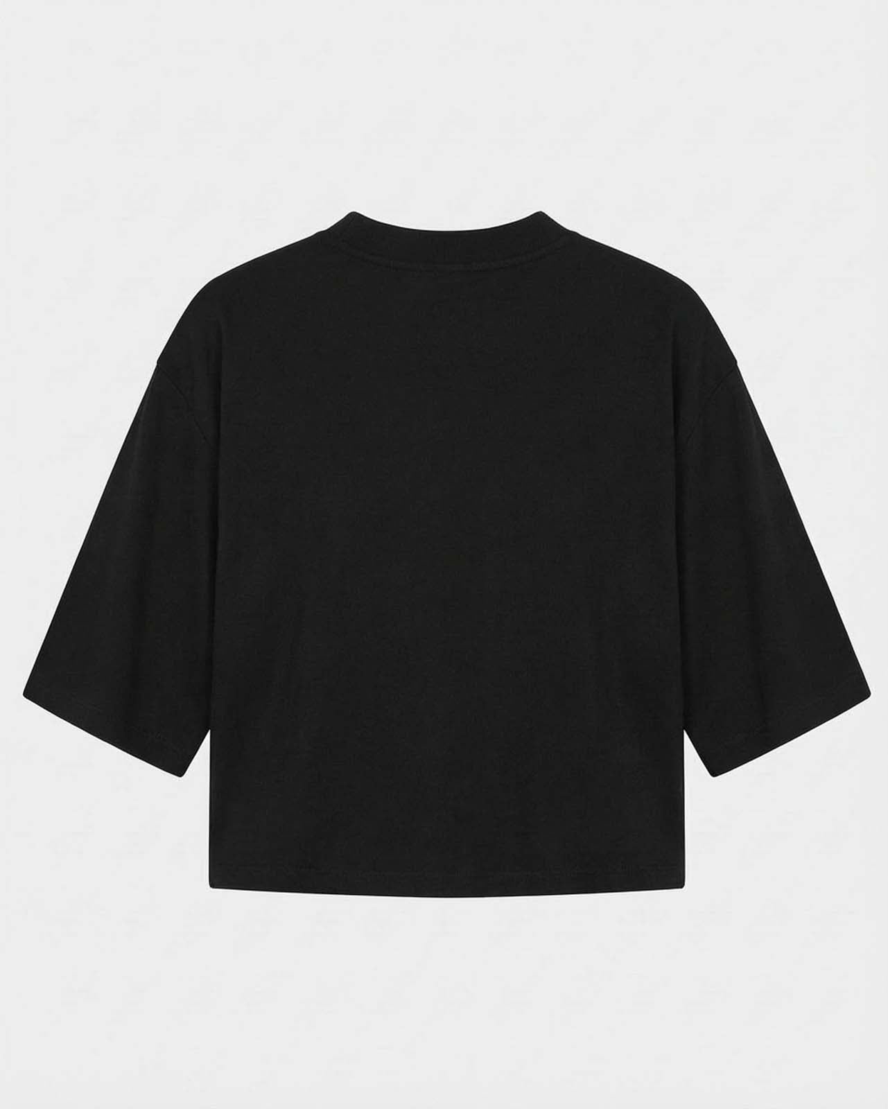 T-shirt cropped taglio over in cotone