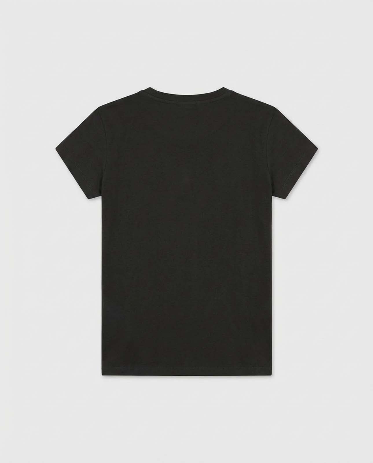 T-shirt con paillettes con stampa in cotone