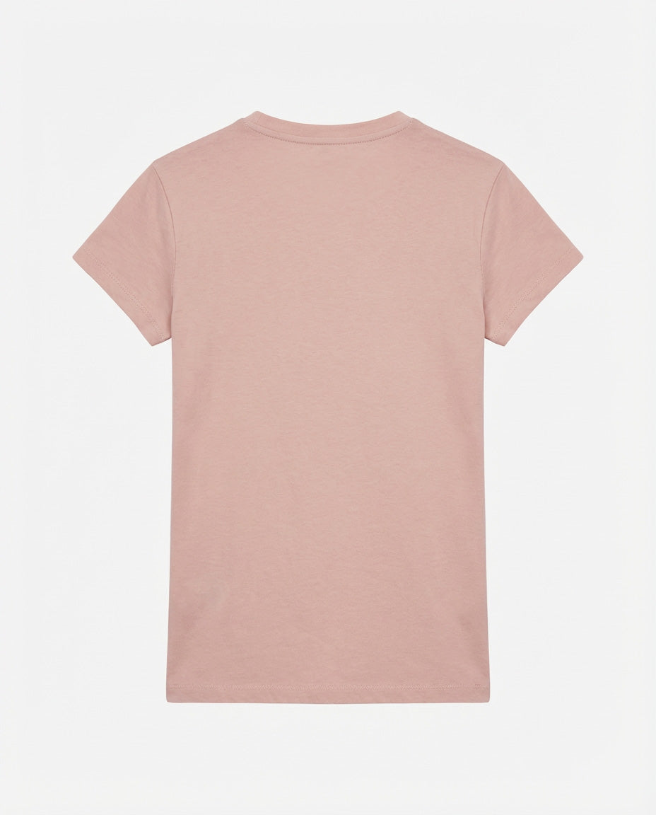 T-shirt con paillettes con stampa in cotone