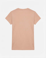 T-shirt con paillettes con stampa in cotone