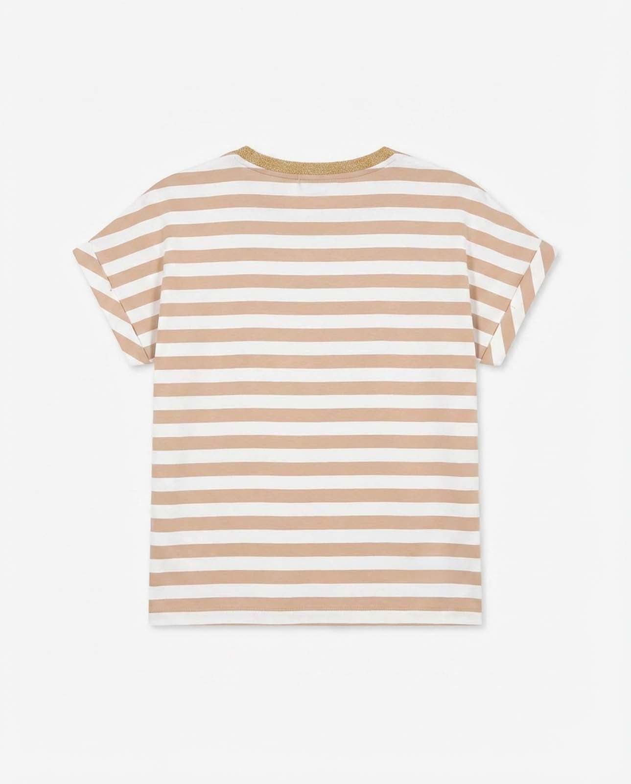 T-shirt a righe taglio over in viscosa