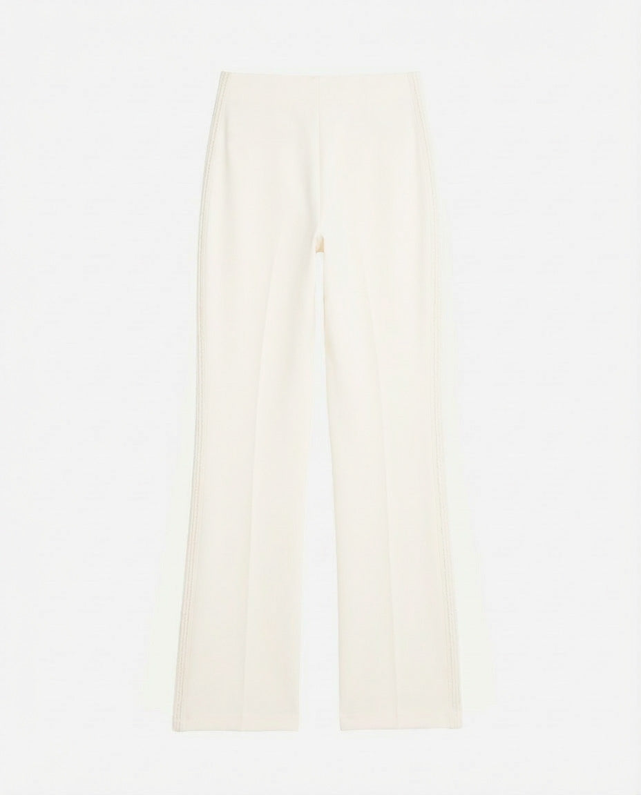 Pantaloni con strass taglio over in cotone stretch