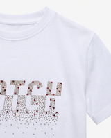 T-shirt con strass in cotone