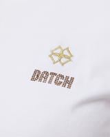 T-shirt ricamo lurex con strass in cotone stretch