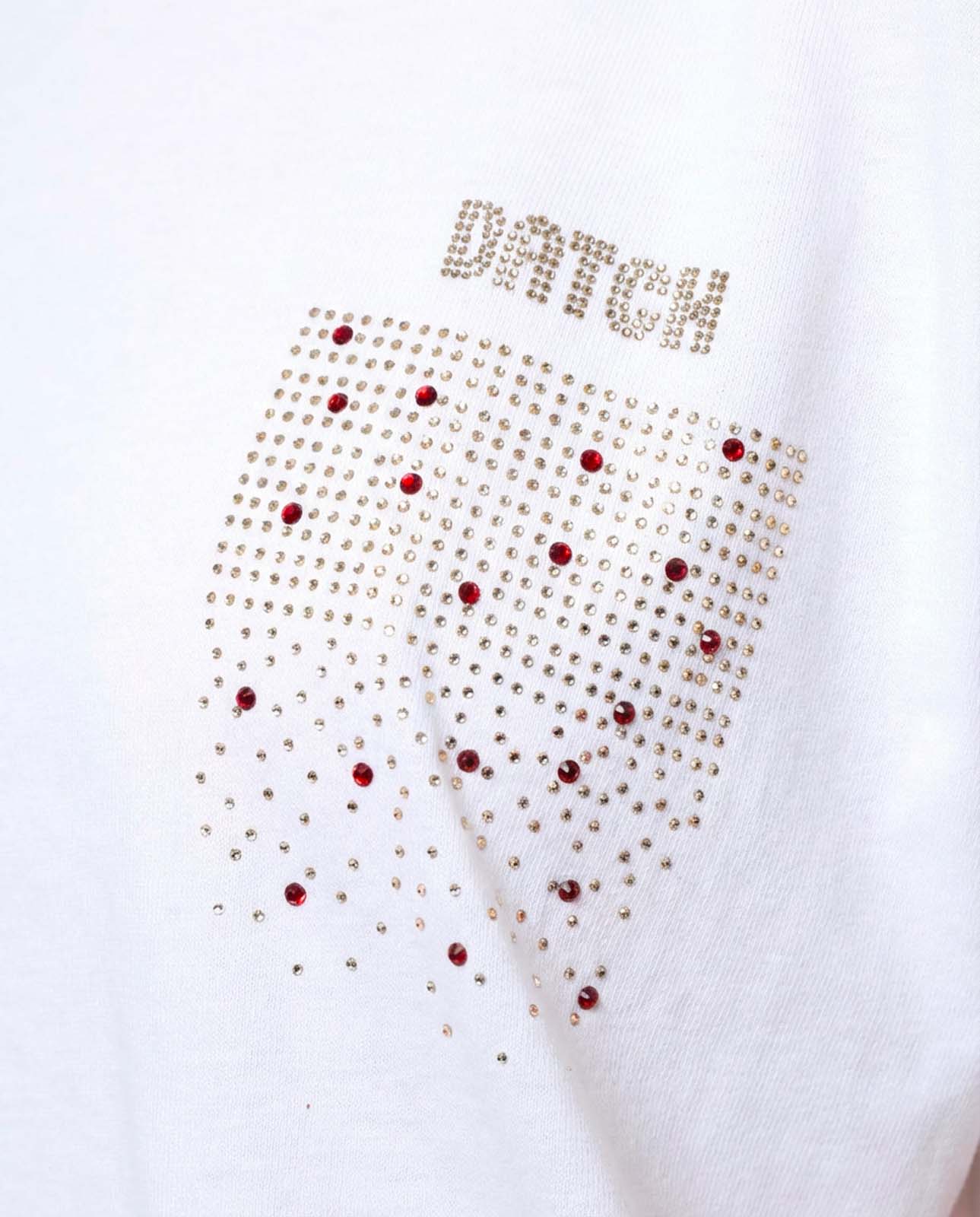 T-shirt con strass in cotone