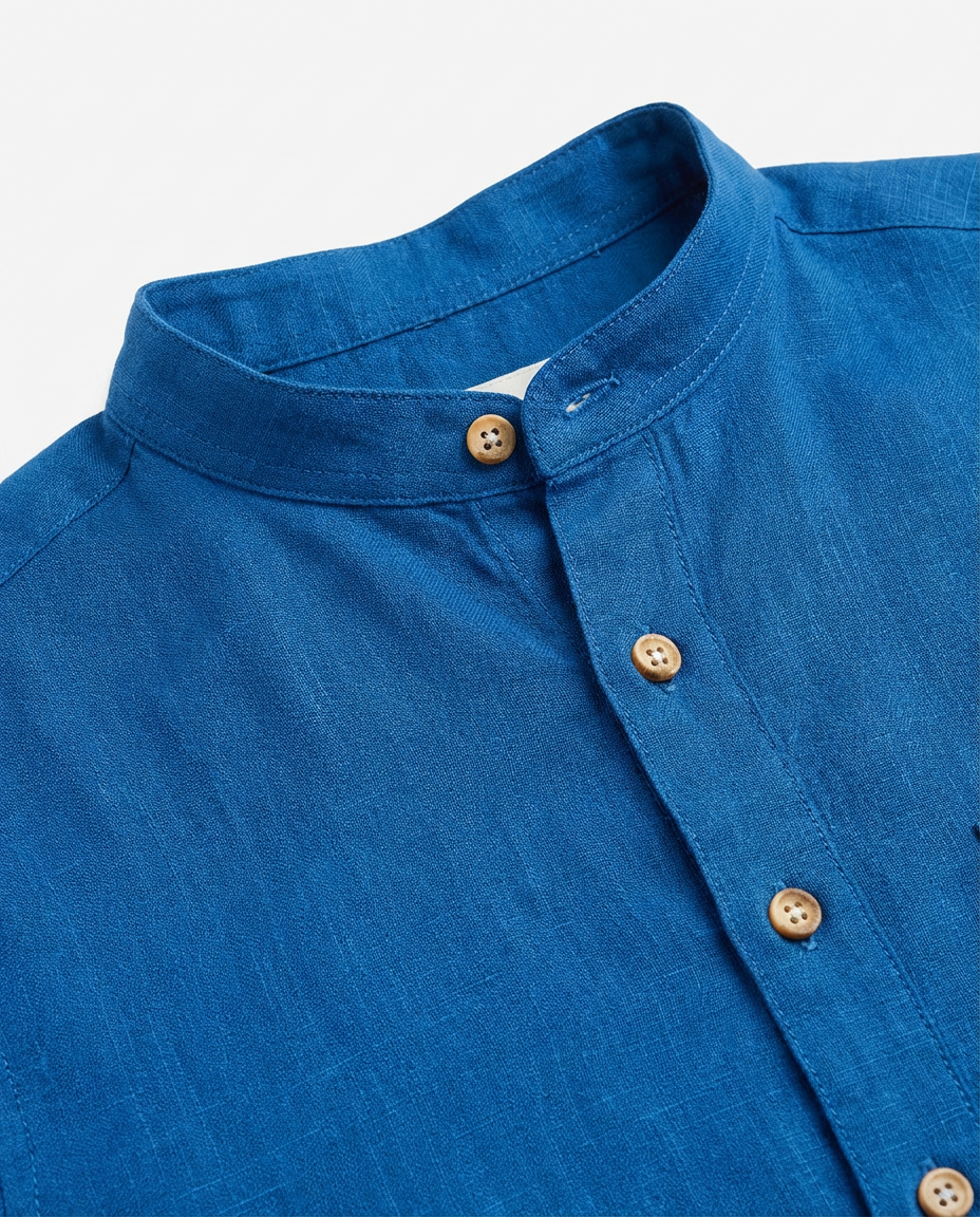 Camicia in lino - Collo serafino