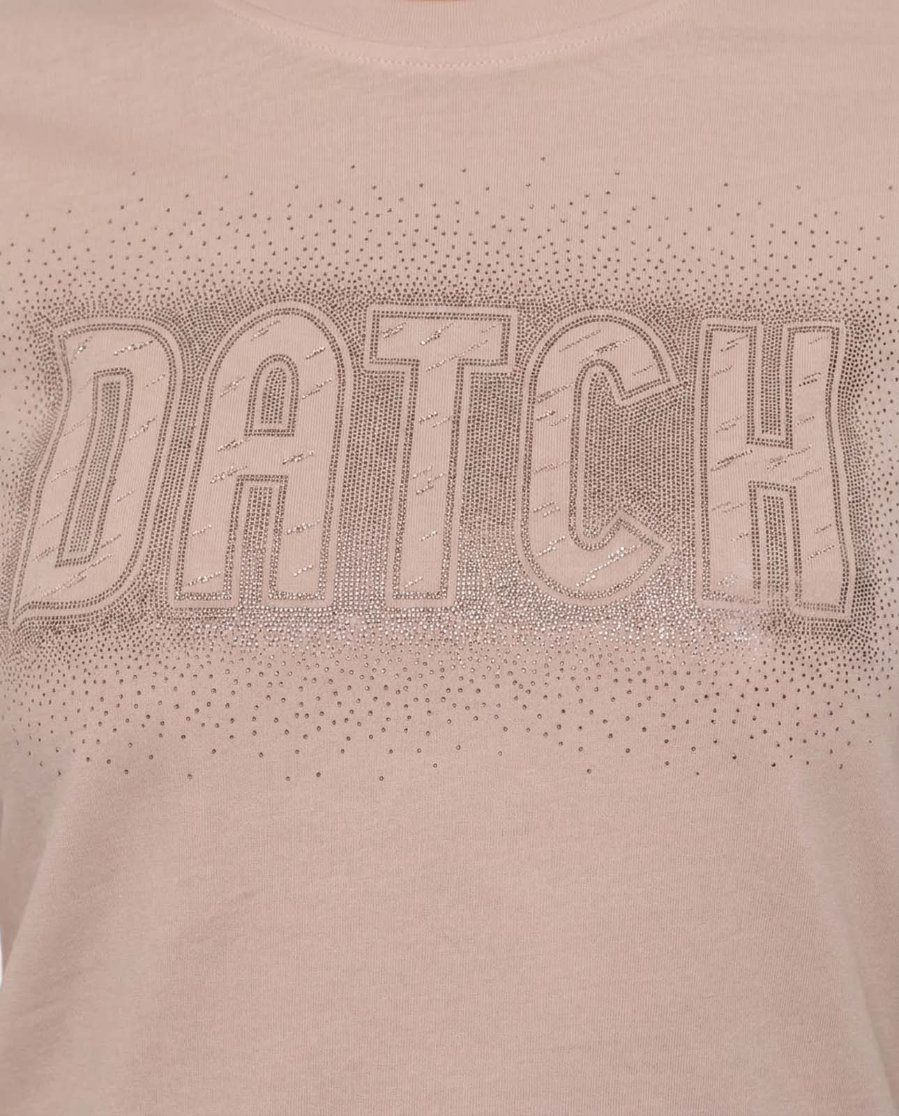 T-shirt con paillettes con stampa in cotone