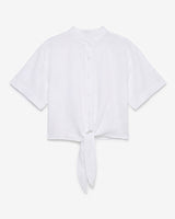 Camicia collo coreano in lino Rose Moro