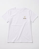 T-shirt ricamo lurex con strass in cotone stretch