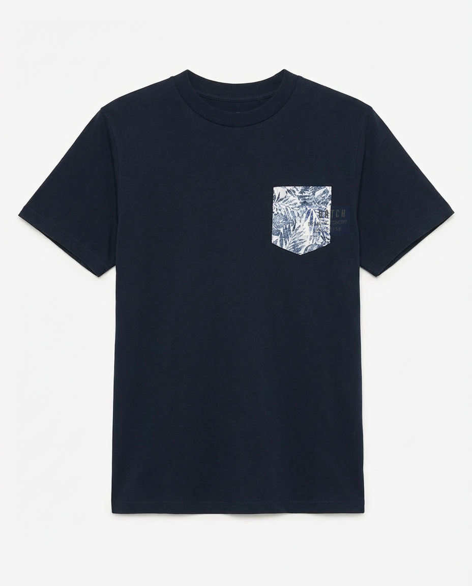 T-shirt con taschino floral