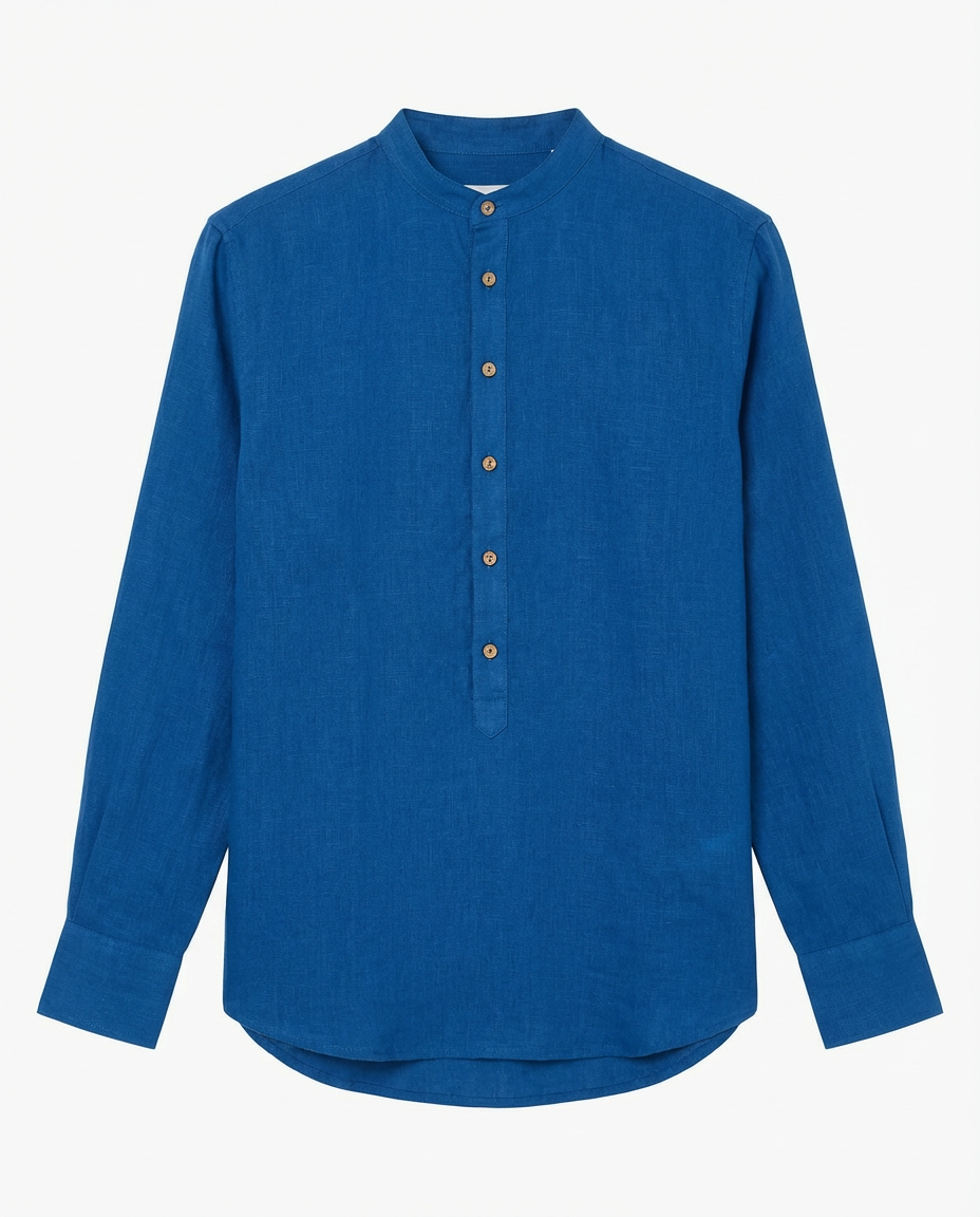 Camicia in lino - Collo serafino