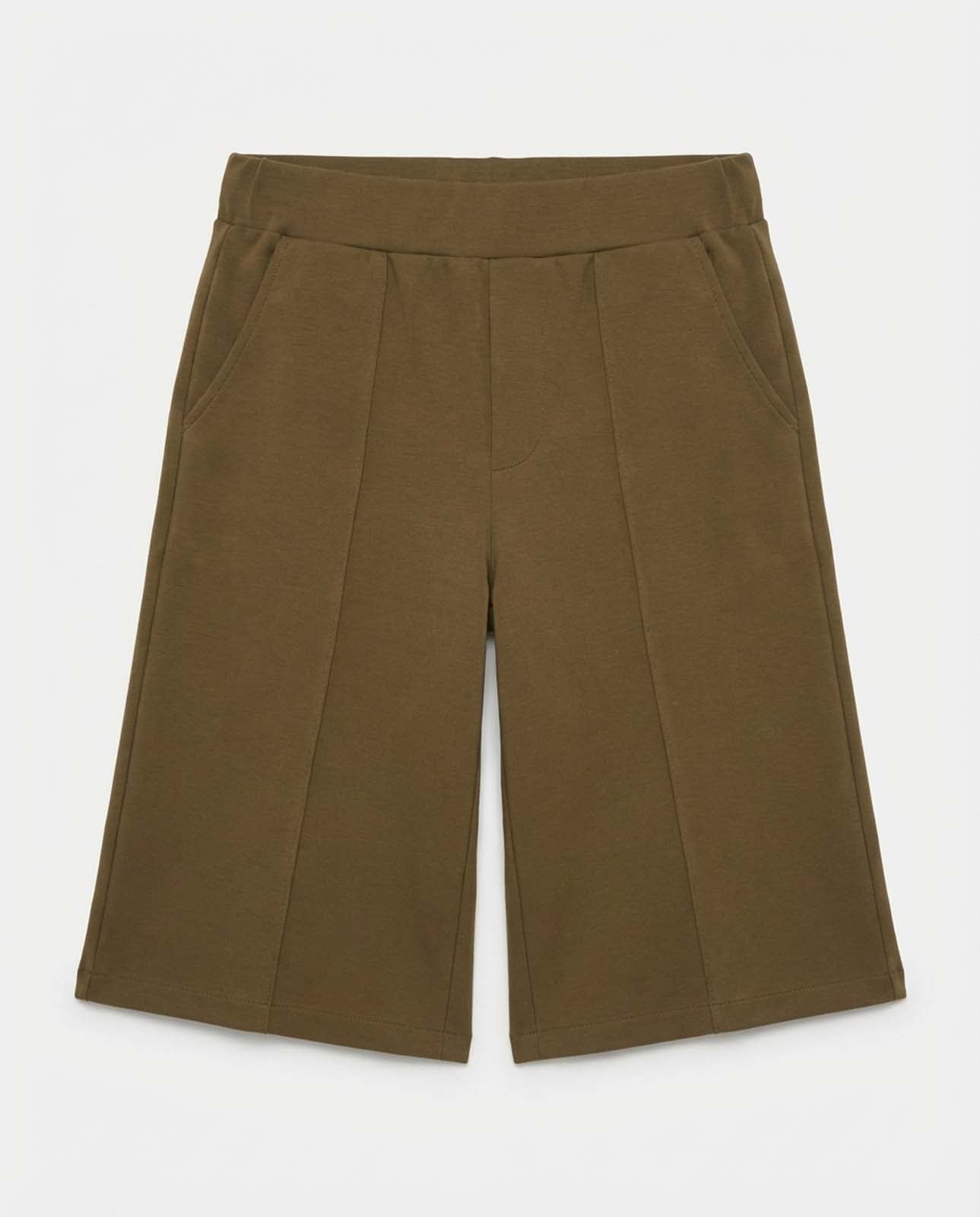 Bermuda stampa mylar taglio over in cotone stretch