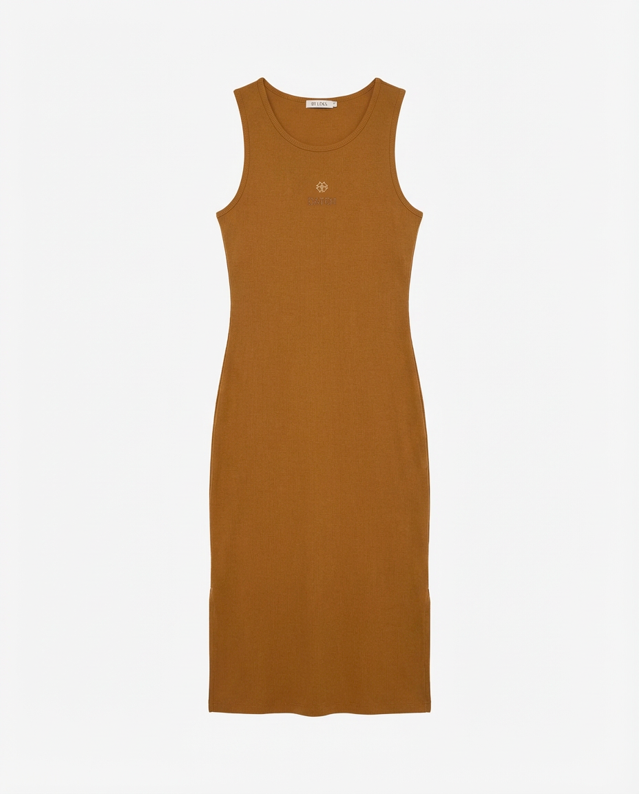 Abito ricamo lurex con strass in cotone stretch