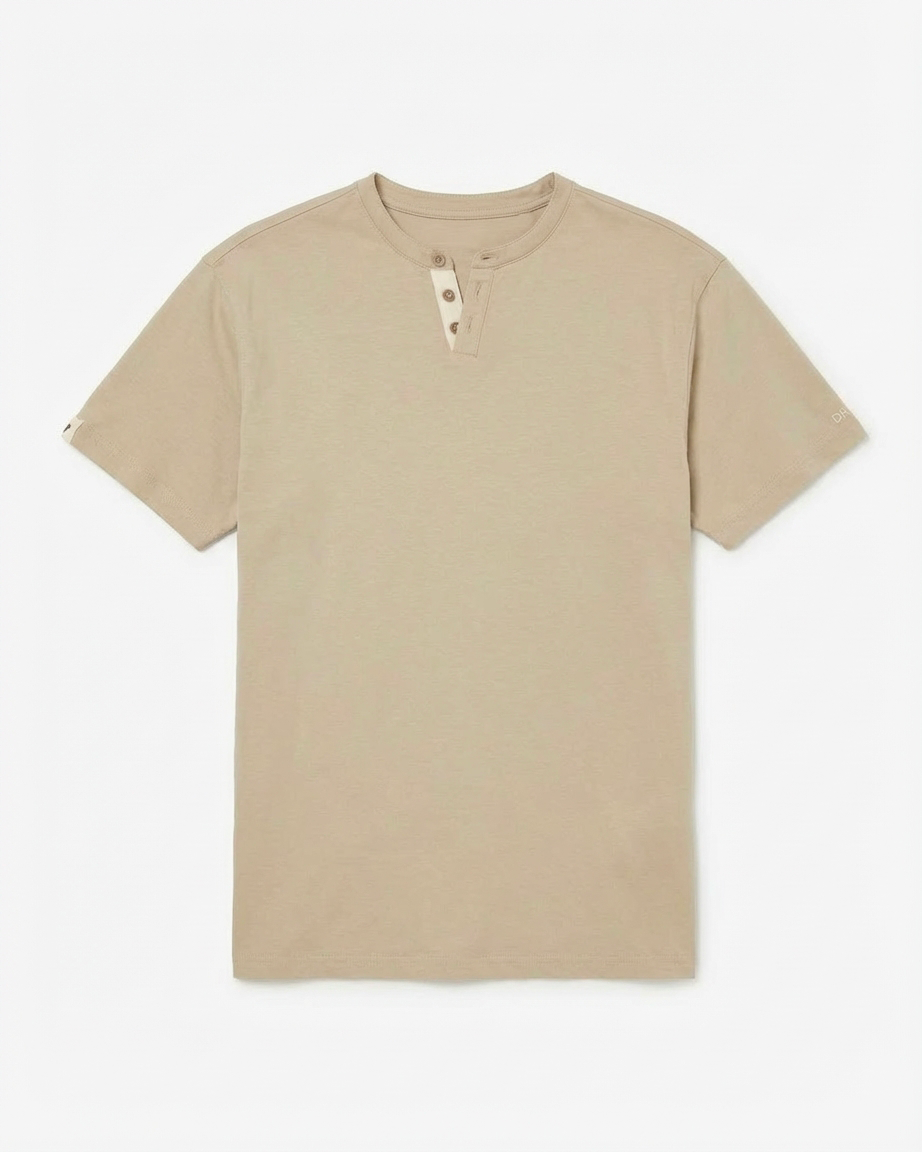 T-shirt cotone collo serafino, manica corta