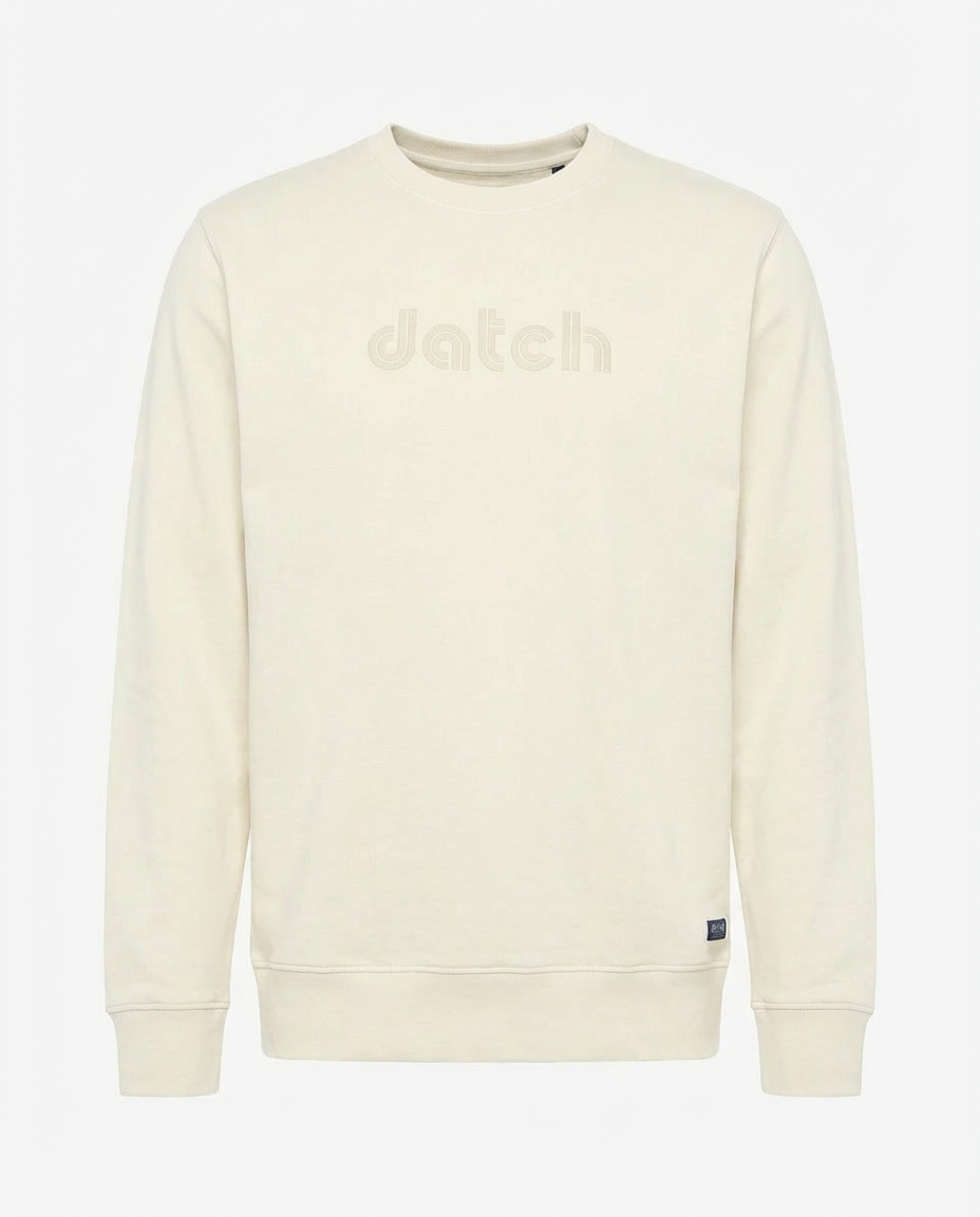 Felpa girocollo stampa tono su tono