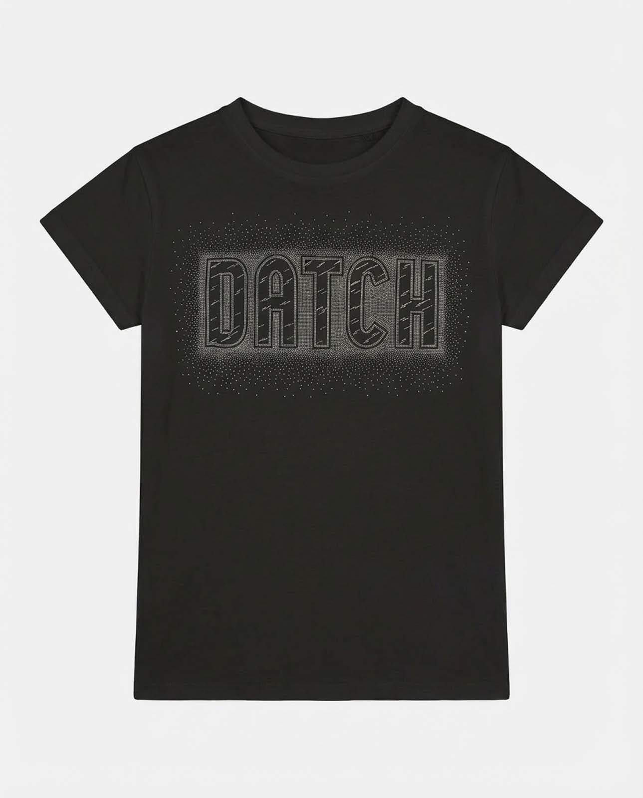T-shirt con paillettes con stampa in cotone