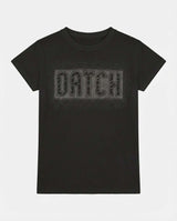 T-shirt con paillettes con stampa in cotone